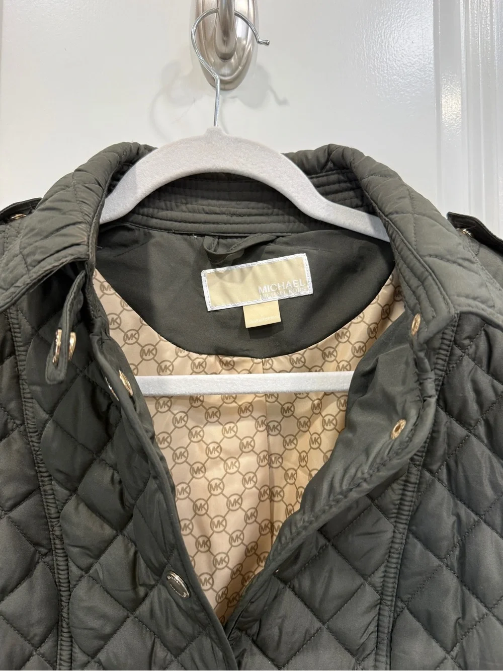 Women’s Michael Kors Quilted Olive Green Puffer Jacket